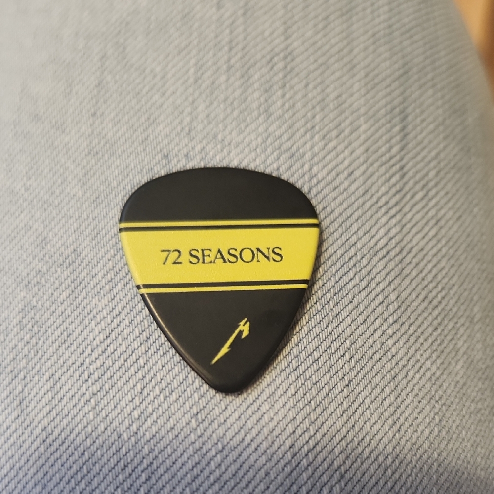 Metallica Black and Yellow Guitar Pick 72 Seasons World Tour 2025 Collectible